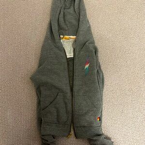 Almost Never Worn Aviator Nation Grey Lightening Bolt Zip-up